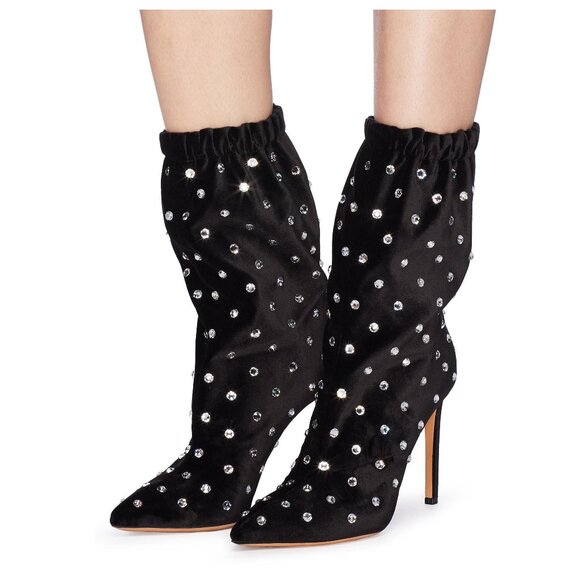 NEW Valentino Garavani Crystal Ankle Boot /Bootie Black EU 38